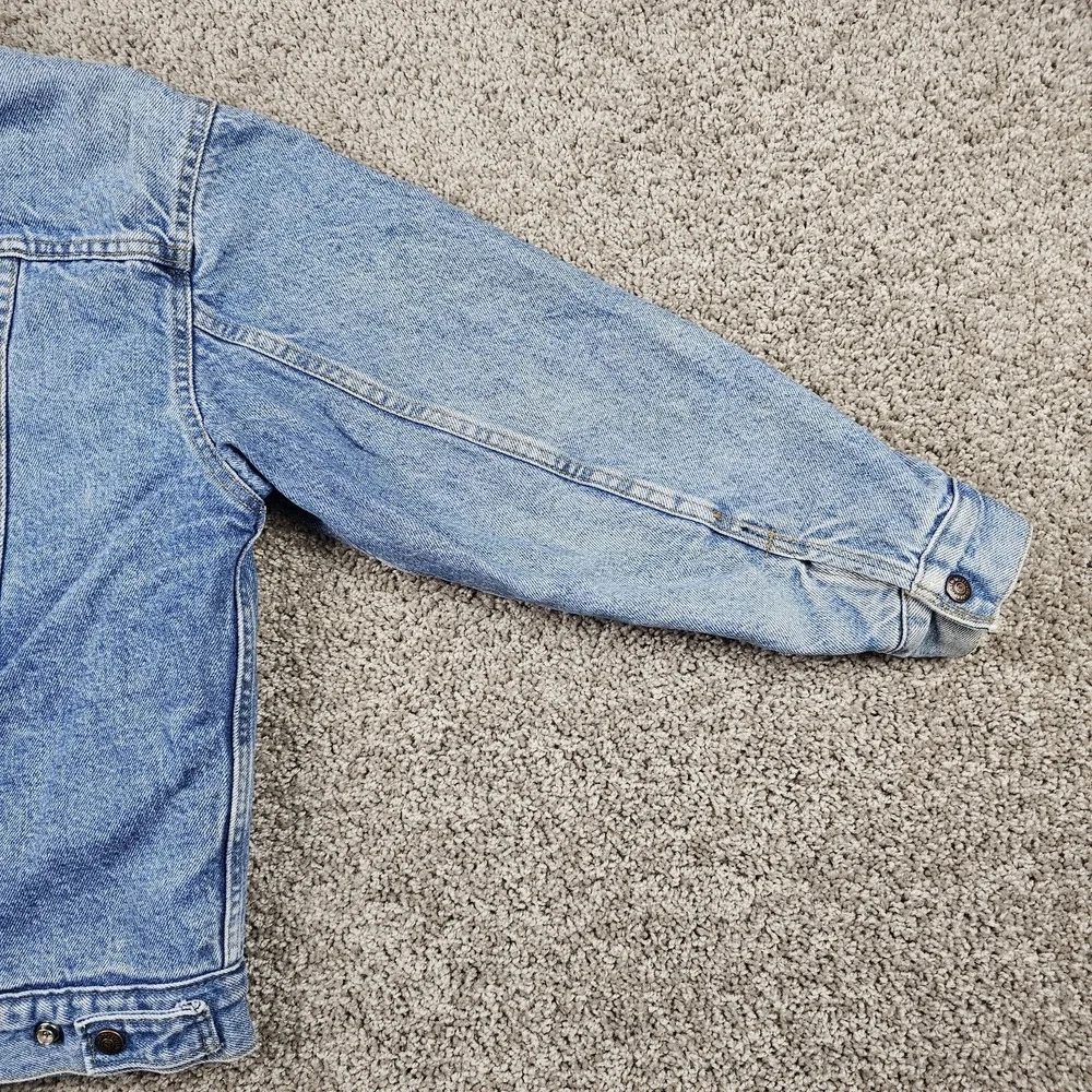 Vintage Levis Denim Sherpa Bomber Jacket Mens Large Blue USA 80s 57509